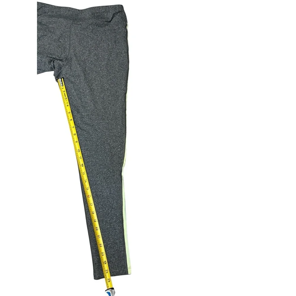 The North Face Side Stripe Women's Leggings Size M Gray/Lime Logo/Stripe RN61661